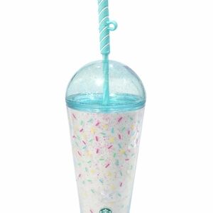 Starbucks Pastel Confetti Tumbler with Aqua Straw